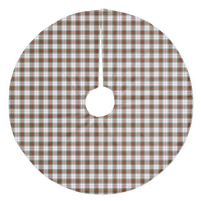 Stuart / Stewart-tartan vit röd grön rutig Julgransmatta Fleece (Framsidan)