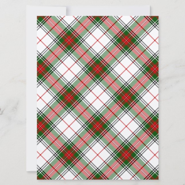 Stuart/Stewart tartan white red grönt plaid (Framsida)