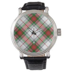 Stuart/Stewart tartan white red grönt plaid Armbandsur