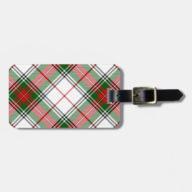 Stuart/Stewart tartan white red grönt plaid Bagagebricka (Horisontell Framsida)