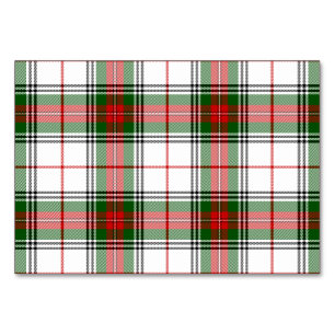 Stuart/Stewart tartan white red grönt plaid Bordsnummer