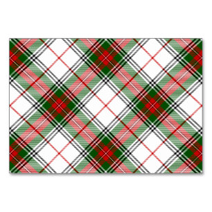 Stuart/Stewart tartan white red grönt plaid Bordsnummer