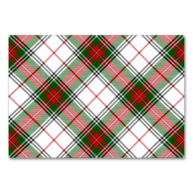 Stuart/Stewart tartan white red grönt plaid Bordsnummer (Framsidan)