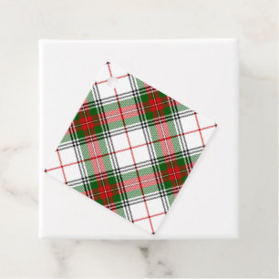 Stuart/Stewart tartan white red grönt plaid Gåvor Etiketter