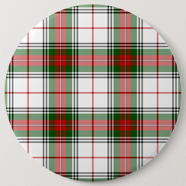 Stuart/Stewart tartan white red grönt plaid Knapp (Framsida)