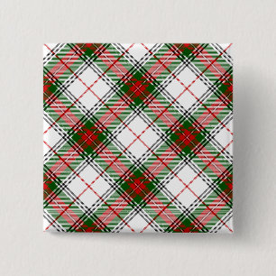 Stuart/Stewart tartan white red grönt plaid Knapp