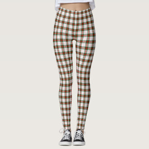 Stuart/Stewart tartan white red grönt plaid Leggings