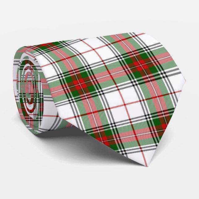 Stuart/Stewart tartan white red grönt plaid Slips (Rullad)