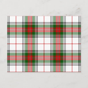 Stuart/Stewart tartan white red grönt plaid Vykort