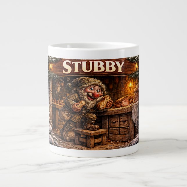 Stubbig isländsk jultomte postkort jumbo mugg (Framsidan)