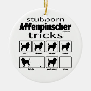 Stubborn Affenpinscher Tricks Julgransprydnad Keramik