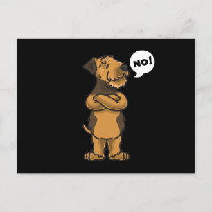 Stubborn Airedale Terrier Hund Vykort