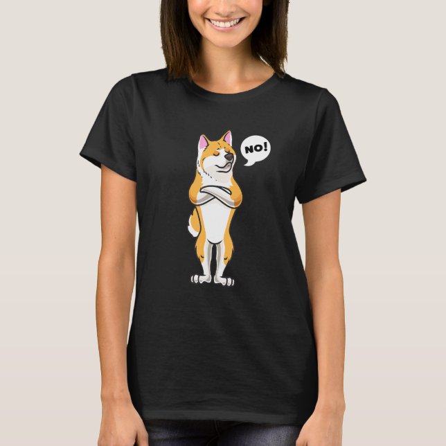 Stubborn Akita Inu Hund T Shirt (Framsida)