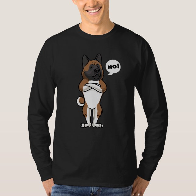 Stubborn American Akita T Shirt (Framsida)