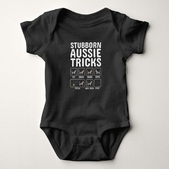 Stubborn Australian shepherd Tricks T Shirt (Framsida)