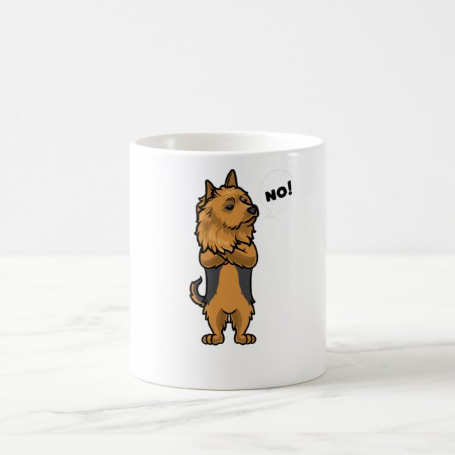 Stubborn Australian Terrier Hund Kaffemugg (Center)