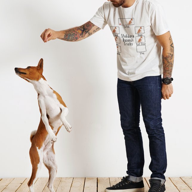 Stubborn Basenji Tricks Humor Rolig hund Red T Shirt (Skapare uppladdad)
