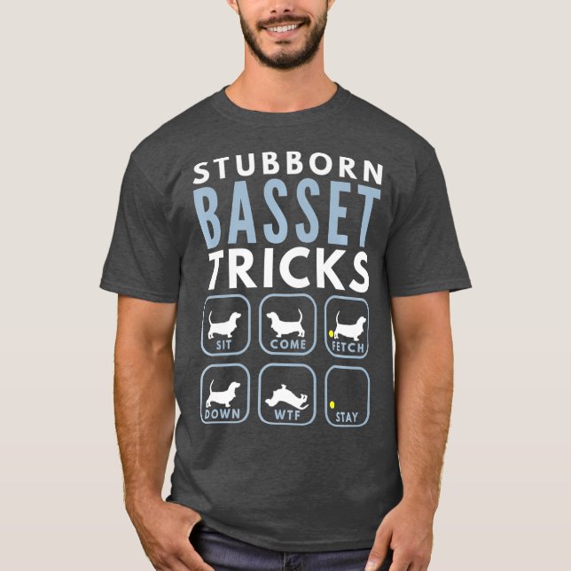 Stubborn Basset Hound Tricks - Hund Training T Shirt (Framsida)