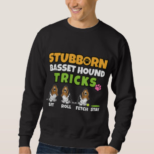 Stubborn Basset Hound Tricks I Hund älskare I Bass Lång Ärmad Tröja