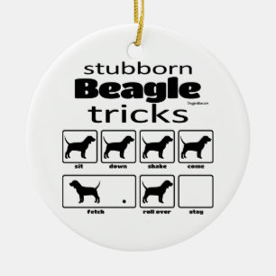 Stubborn Beagle Tricks Julgransprydnad Keramik