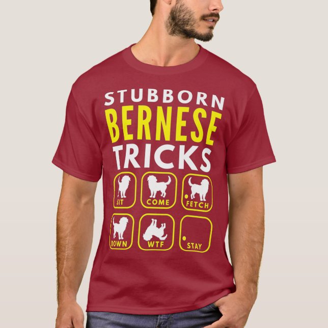 Stubborn Bernese Tricks - Hund Training Premium T Shirt (Framsida)
