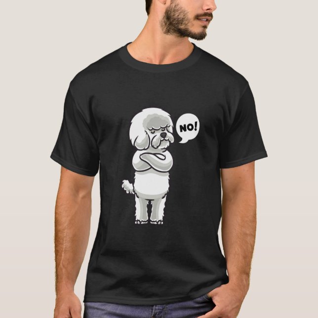 Stubborn Bichon Frise Hund T Shirt (Framsida)