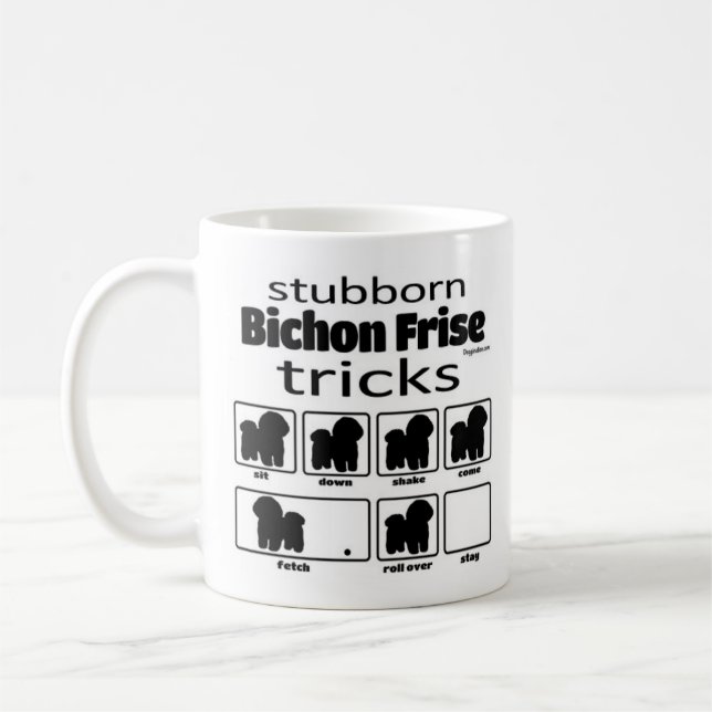 Stubborn Bichon Frise Tricks Kaffemugg (Vänster)