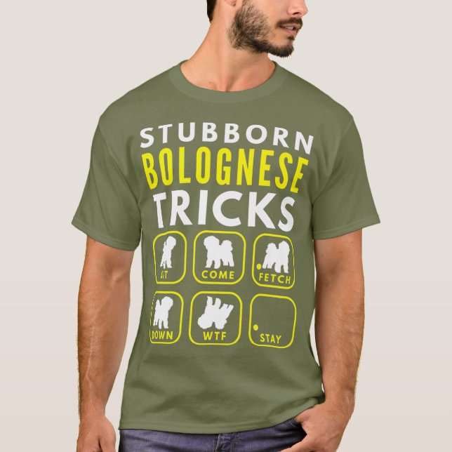 Stubborn Bolognese Tricks - Hund Training Premium T Shirt (Framsida)