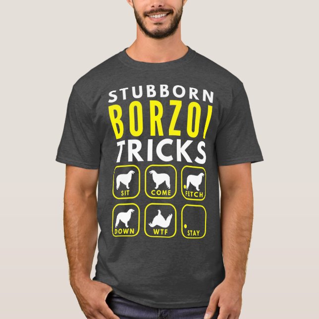 Stubborn Borzoi Tricks - Hund Training Premium T Shirt (Framsida)