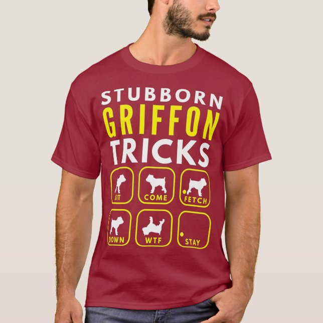 Stubborn Brussels Griffon Tricks - Hund Training T Shirt (Framsida)