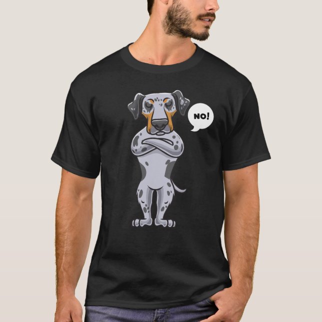 Stubborn Catahoula Leopard Hund roligt T Shirt (Framsida)