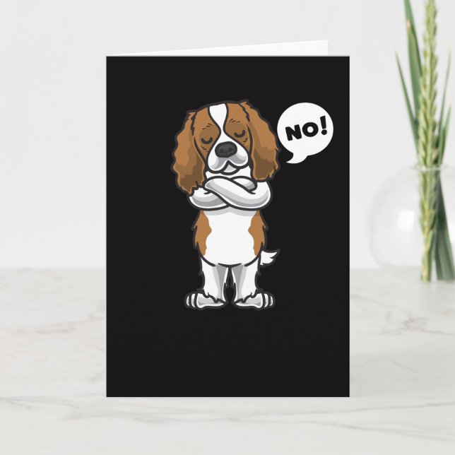 Stubborn Cavalier Kung Charles Spain Hund Kort (Framsida)