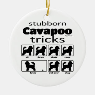 Stubborn Cavapoo Tricks Julgransprydnad Keramik