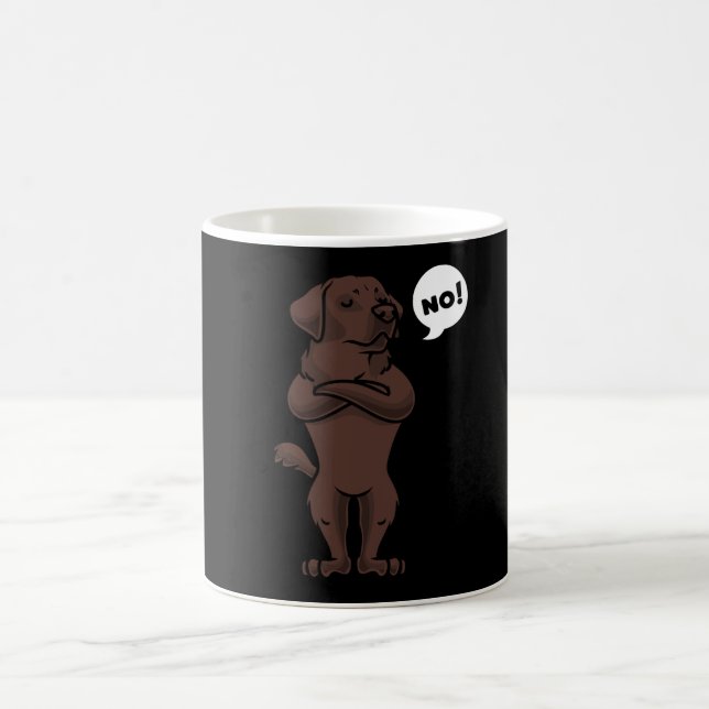 Stubborn Chocolate Labrador Retriever Hund roligt Kaffemugg (Center)