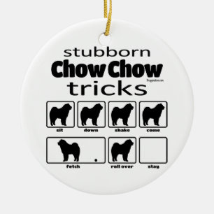 Stubborn Chow Chow Tricks Julgransprydnad Keramik
