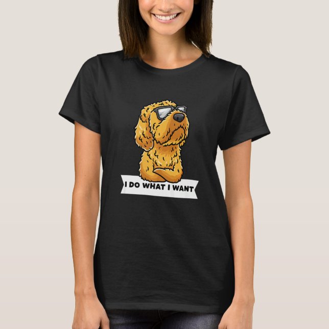 Stubborn Cockapoo Hund Spoodle med solglasögon T Shirt (Framsida)