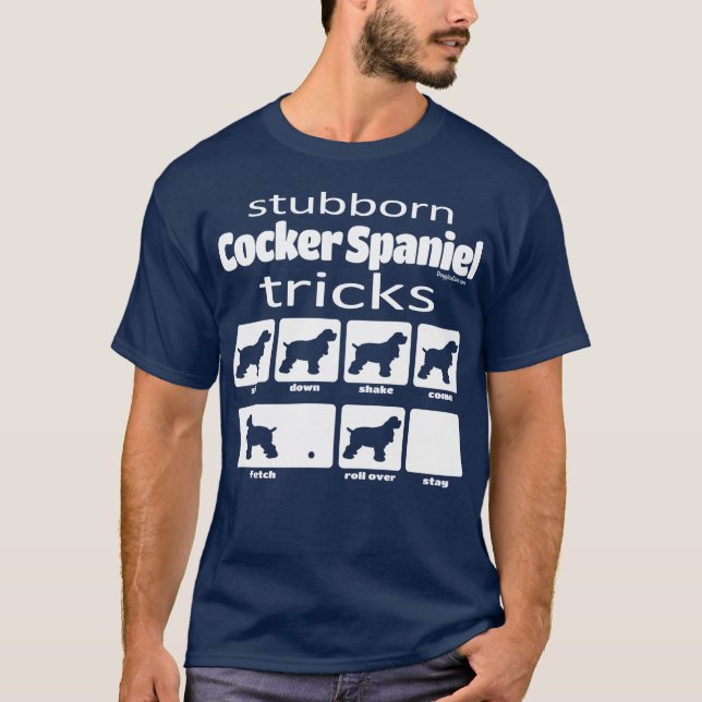 Stubborn Cocker Spain Tricks T Shirt (Framsida)