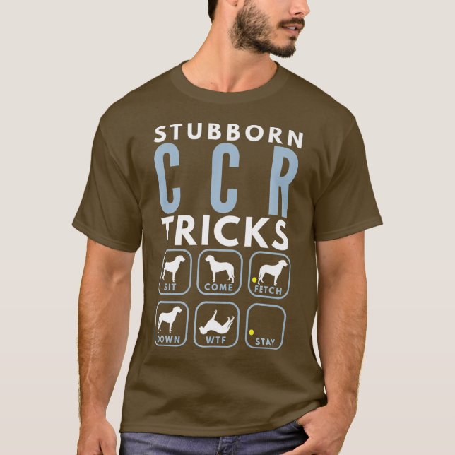 Stubborn Curly-jackat Retriever Tricks - Hund T Shirt (Framsida)