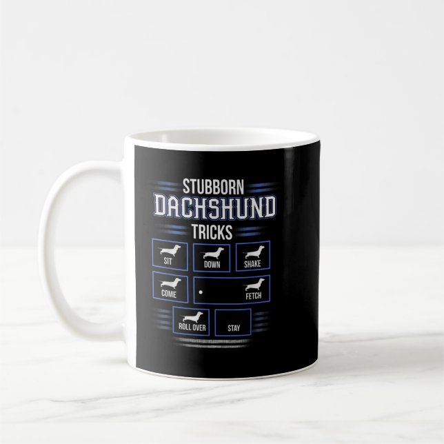 Stubborn Dachshund Tricks T-shirt Kaffemugg (Vänster)