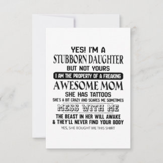 Stubborn Ddotter Fantastisk mamma Kort