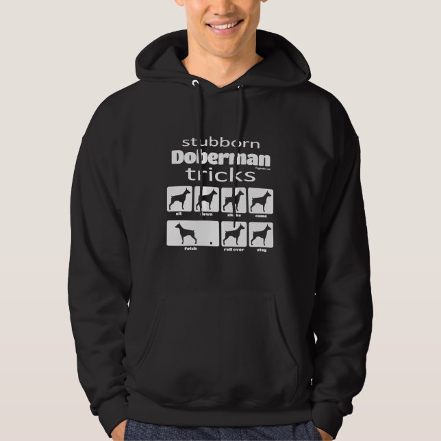 Stubborn Doberman Tricks 628 Hoodie (Framsida)
