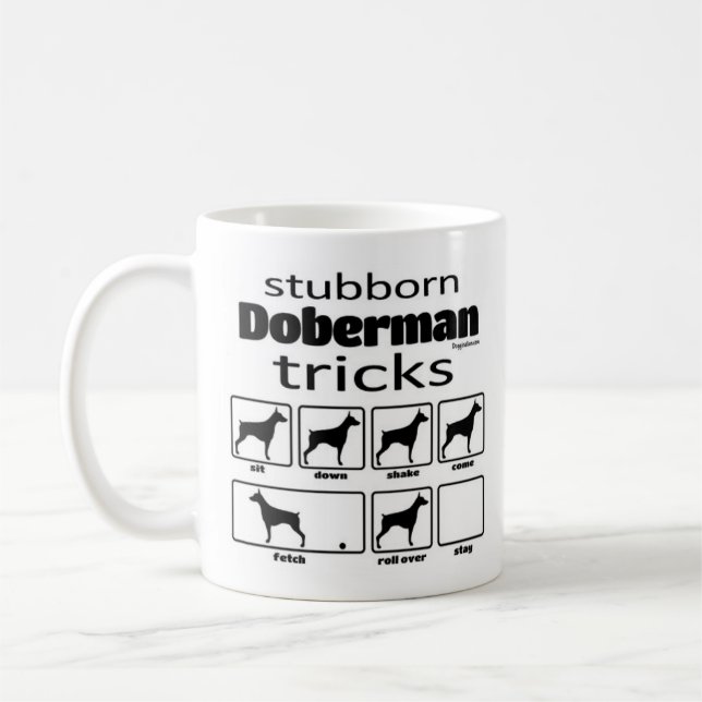 Stubborn Doberman Tricks Kaffemugg (Vänster)