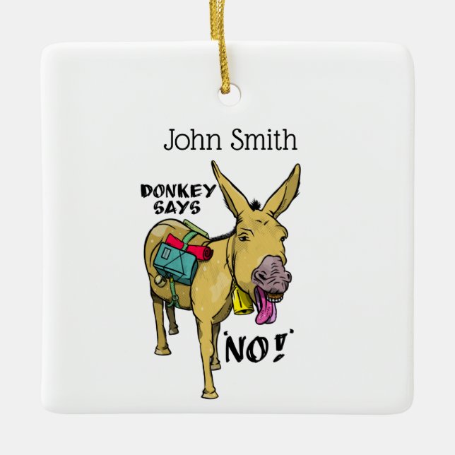 Stubborn donkey Lusle Julgransprydnad Keramik (Framsida)