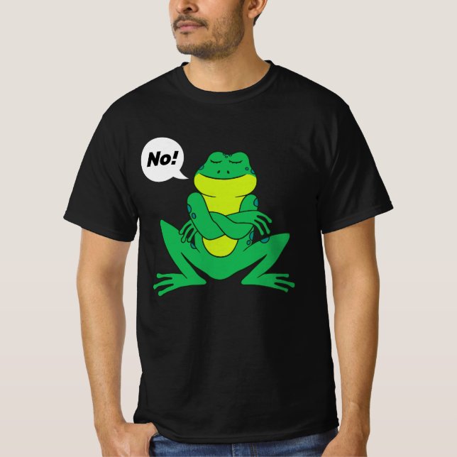 Stubborn Frog No Quote T Shirt (Framsida)