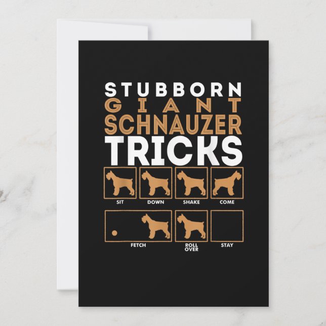 Stubborn Giant Schnauzer Hund Tricks Graphic Meddelande (Framsida)