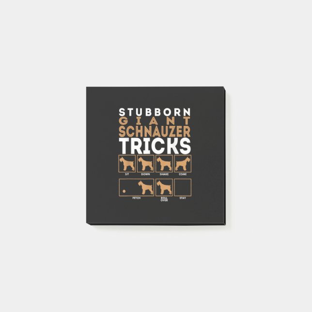 Stubborn Giant Schnauzer Hund Tricks Graphic Post-it Block (Framsida)
