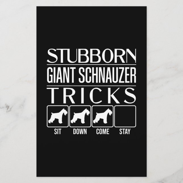 Stubborn Giant Schnauzer Tricks, Funny Giant Schna Brevpapper (Framsida)