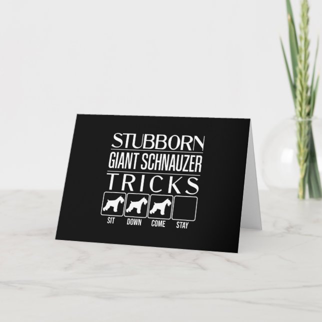 Stubborn Giant Schnauzer Tricks, Funny Giant Schna Tack Kort (Framsida)