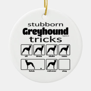 Stubborn Greyhound Tricks Julgransprydnad Keramik