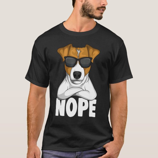 Stubborn Jack Russell Terrier Dog 1 T Shirt (Framsida)